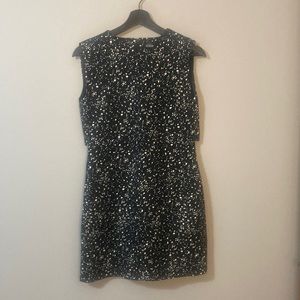 Kate Spade shift dress. Black with white polka dot splatter design.